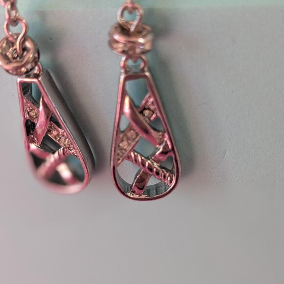 Vintage Silver Teardrop Dangle Earrings - Filigree Drop Earrings for Women - Picture 3 of 4